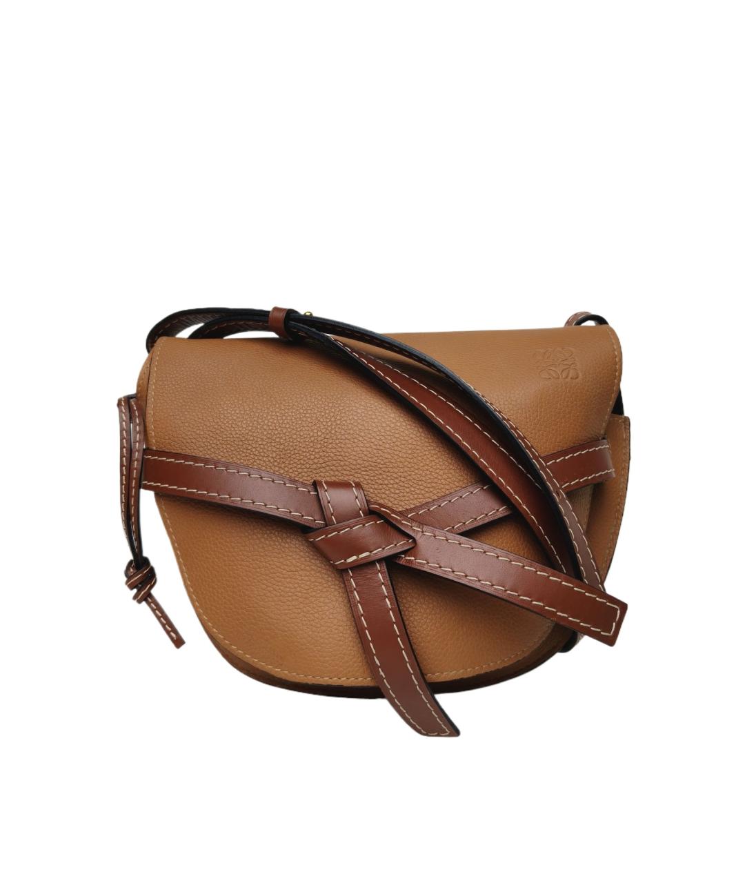 LOEWE Коричневая кожаная сумка через плечо, фото 10