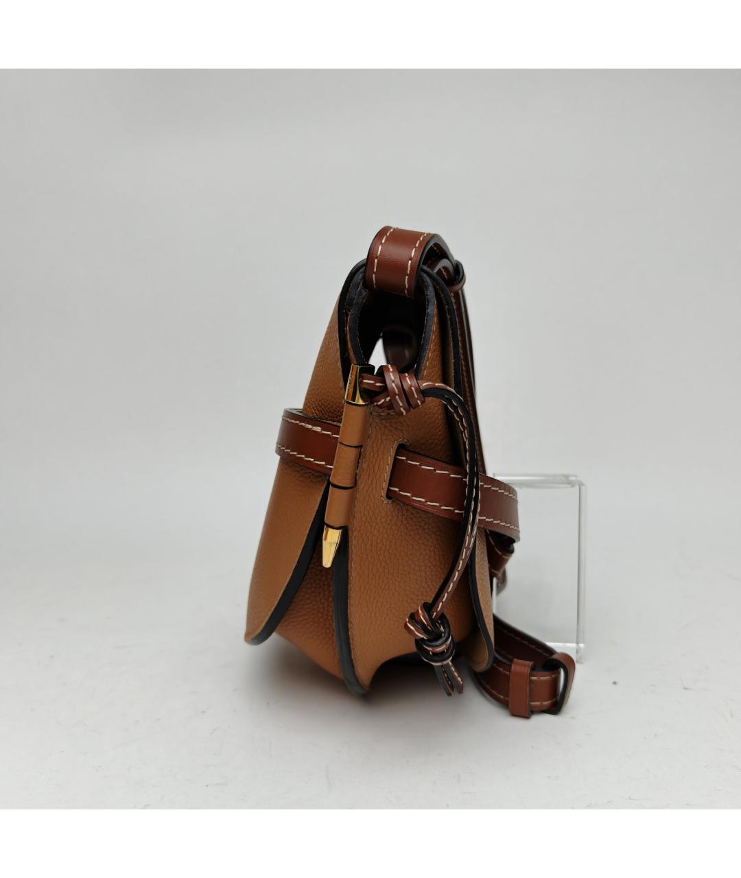 LOEWE Коричневая кожаная сумка через плечо, фото 3