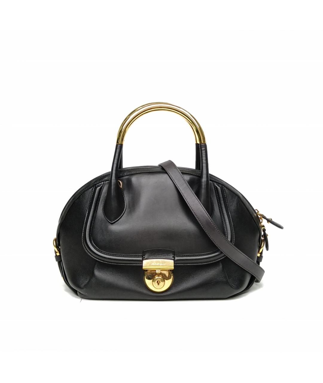 FERRAGAMO Черная кожаная сумка через плечо, фото 2