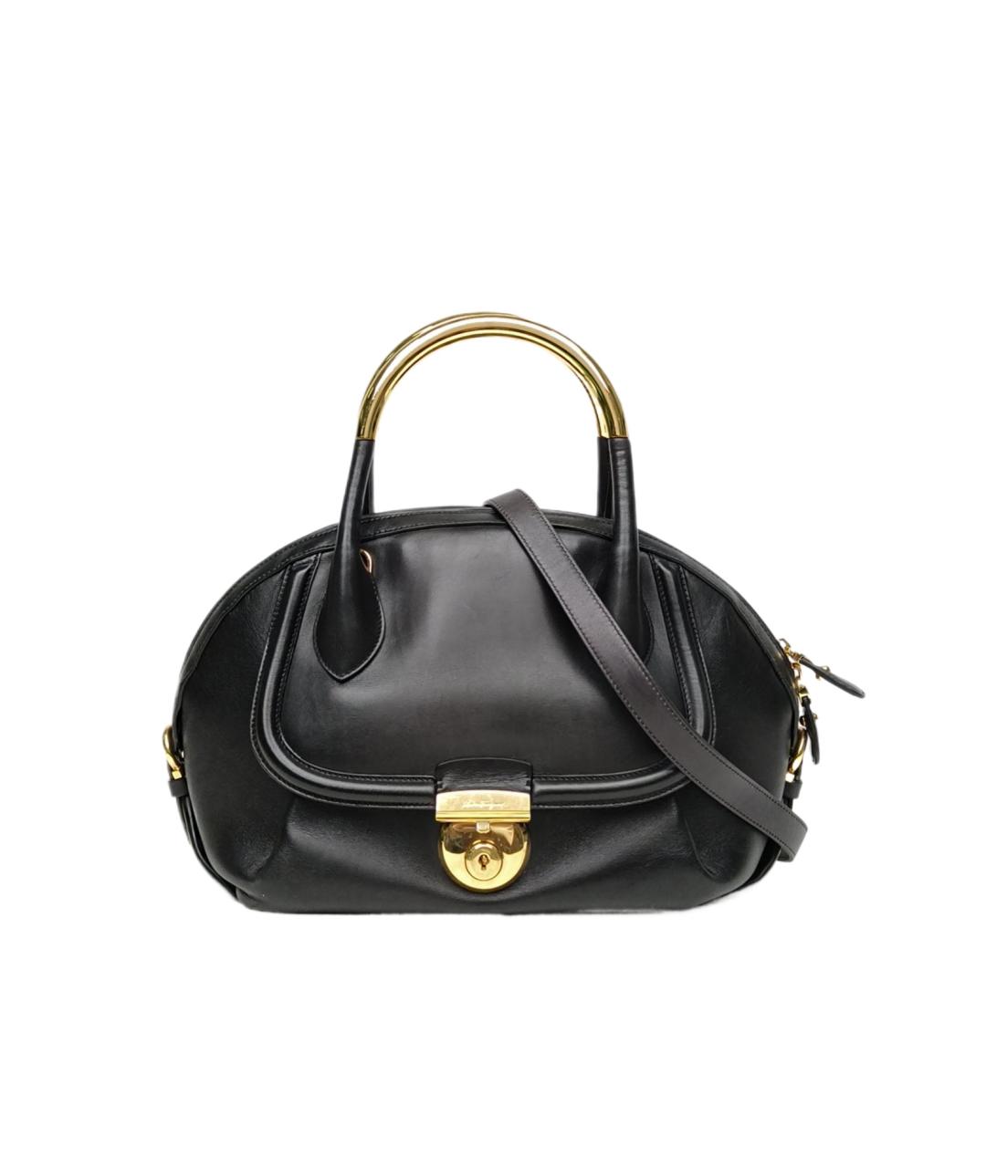 FERRAGAMO Черная кожаная сумка через плечо, фото 10