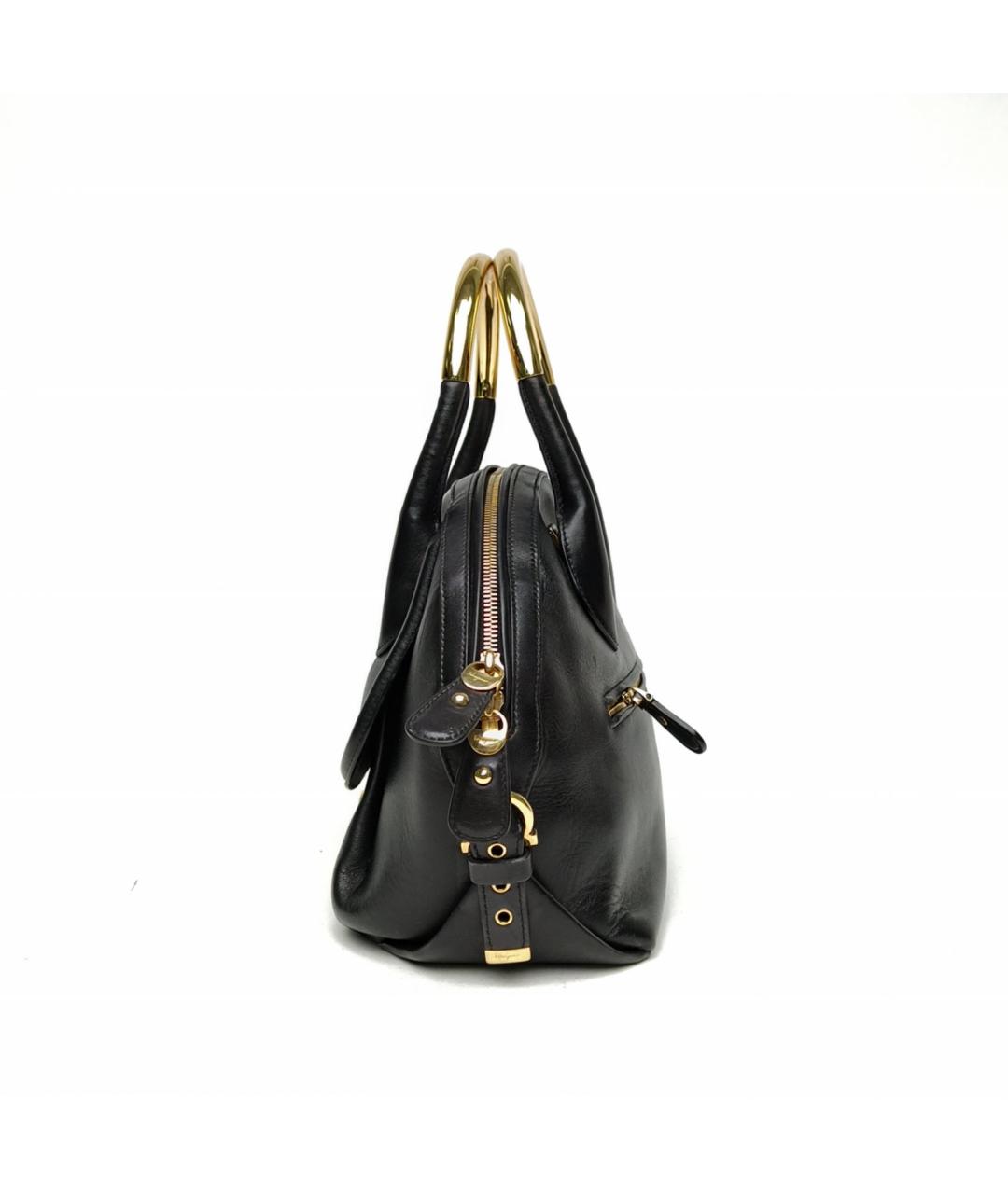 FERRAGAMO Черная кожаная сумка через плечо, фото 3