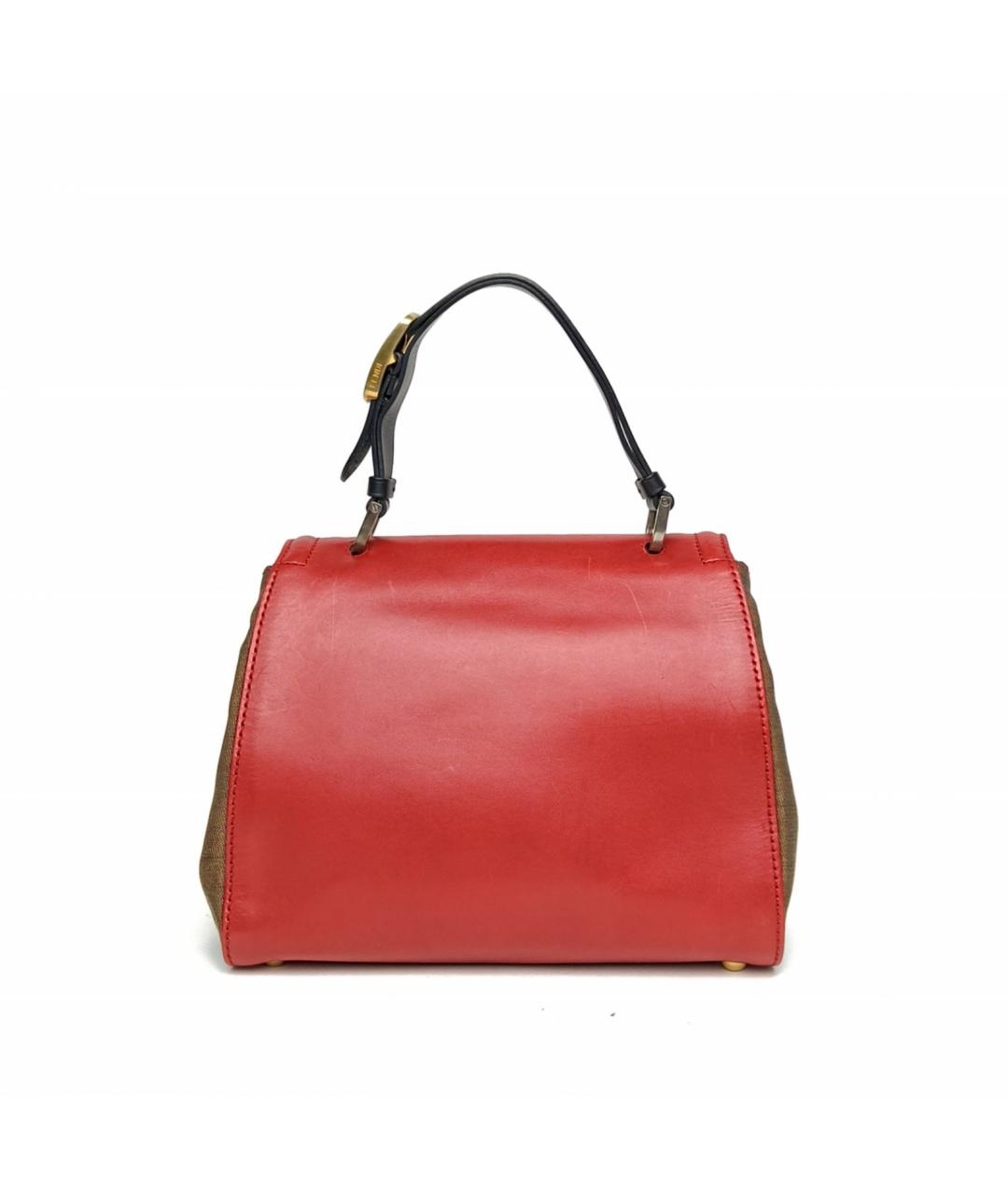 FENDI Красная сумка с короткими ручками, фото 4