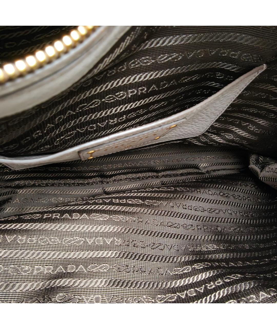 PRADA Серая кожаная сумка через плечо, фото 8