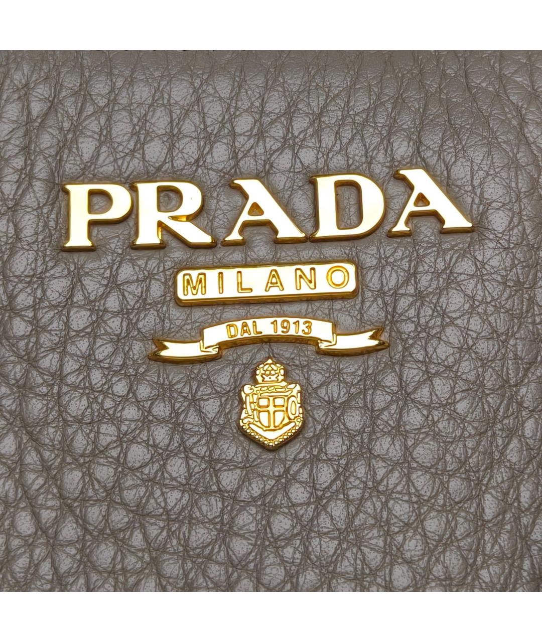 PRADA Серая кожаная сумка через плечо, фото 7