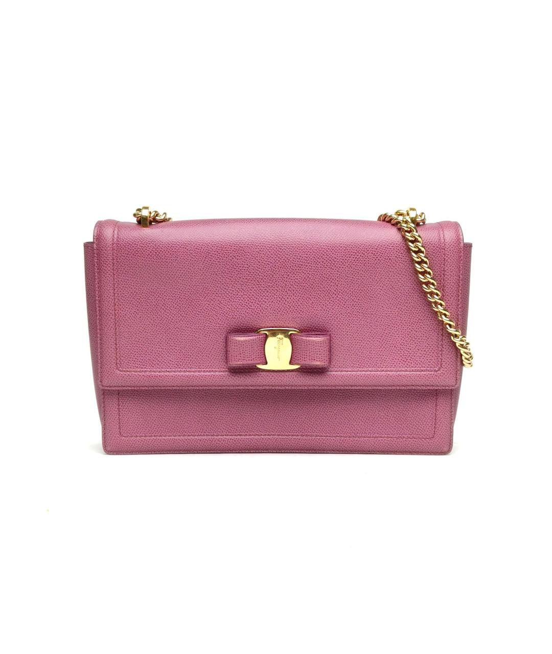 FERRAGAMO Фиолетовая кожаная сумка через плечо, фото 2