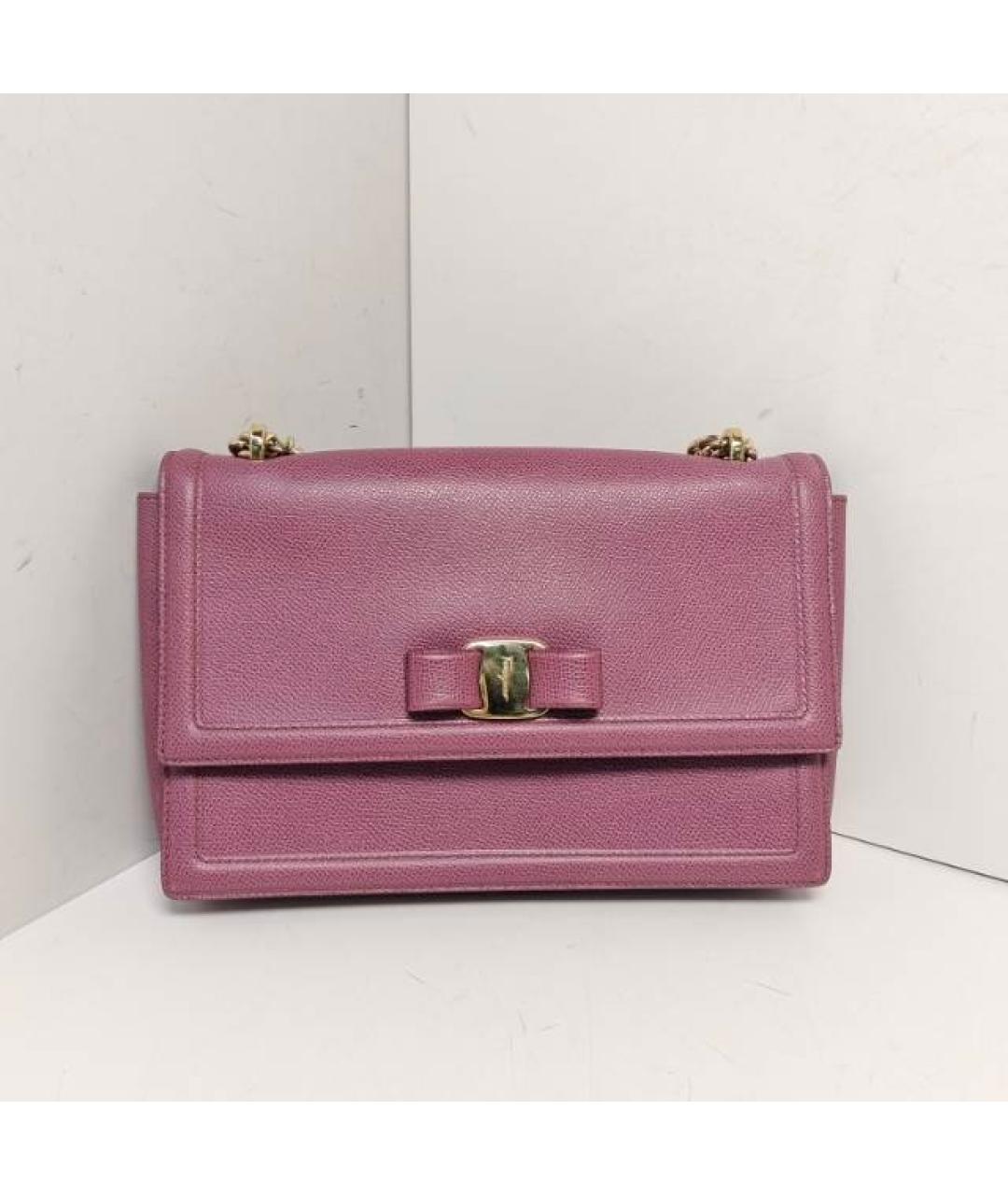 FERRAGAMO Фиолетовая кожаная сумка через плечо, фото 9