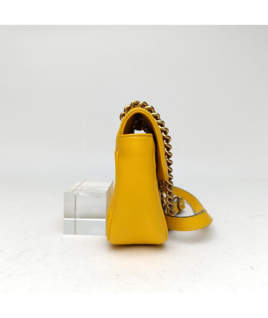 GUCCI Желтая кожаная сумка через плечо, фото 3