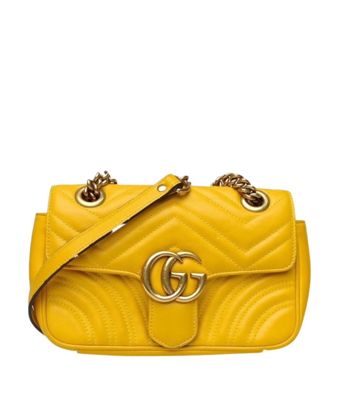 GUCCI Желтая кожаная сумка через плечо, фото 1