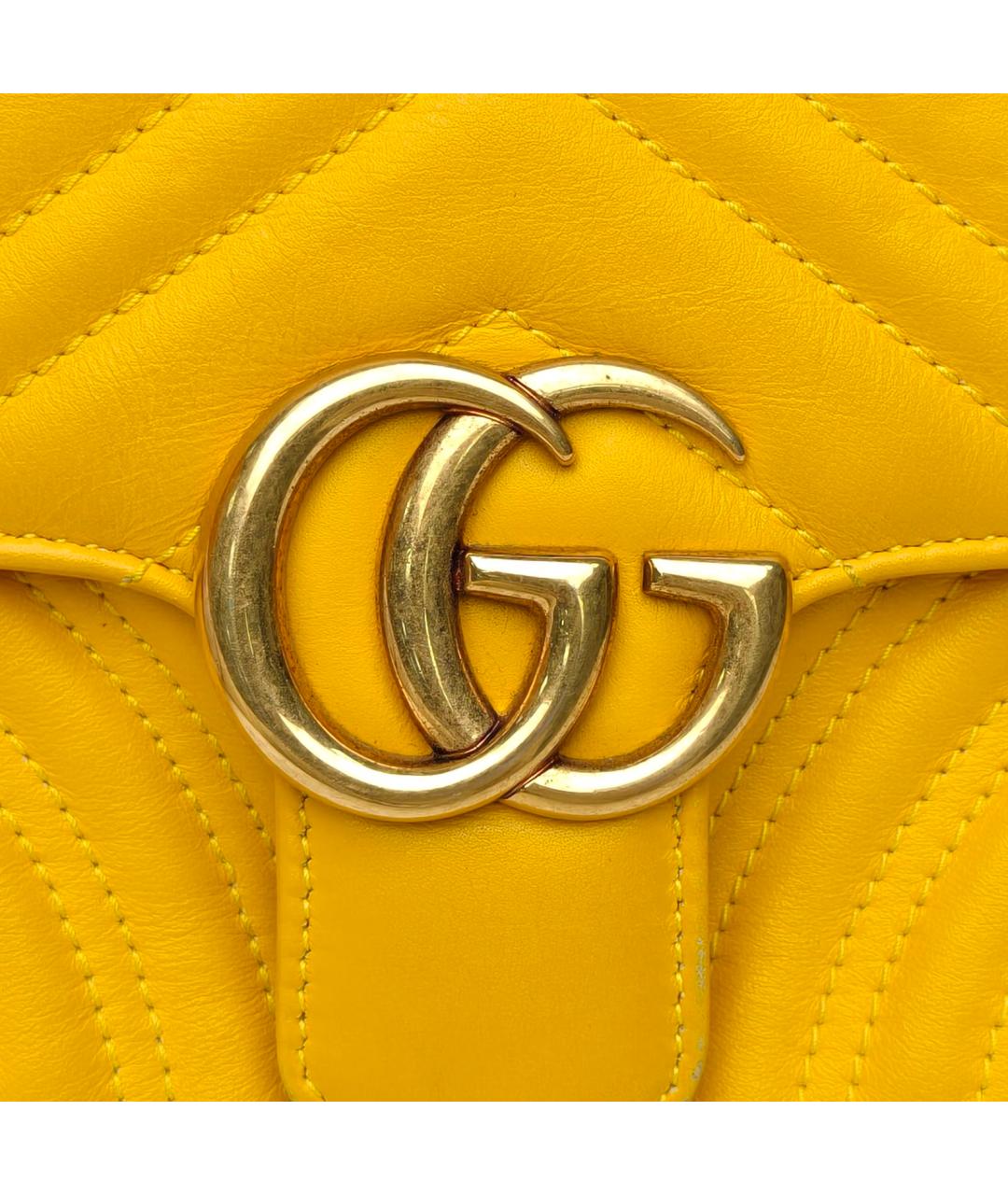 GUCCI Желтая кожаная сумка через плечо, фото 7