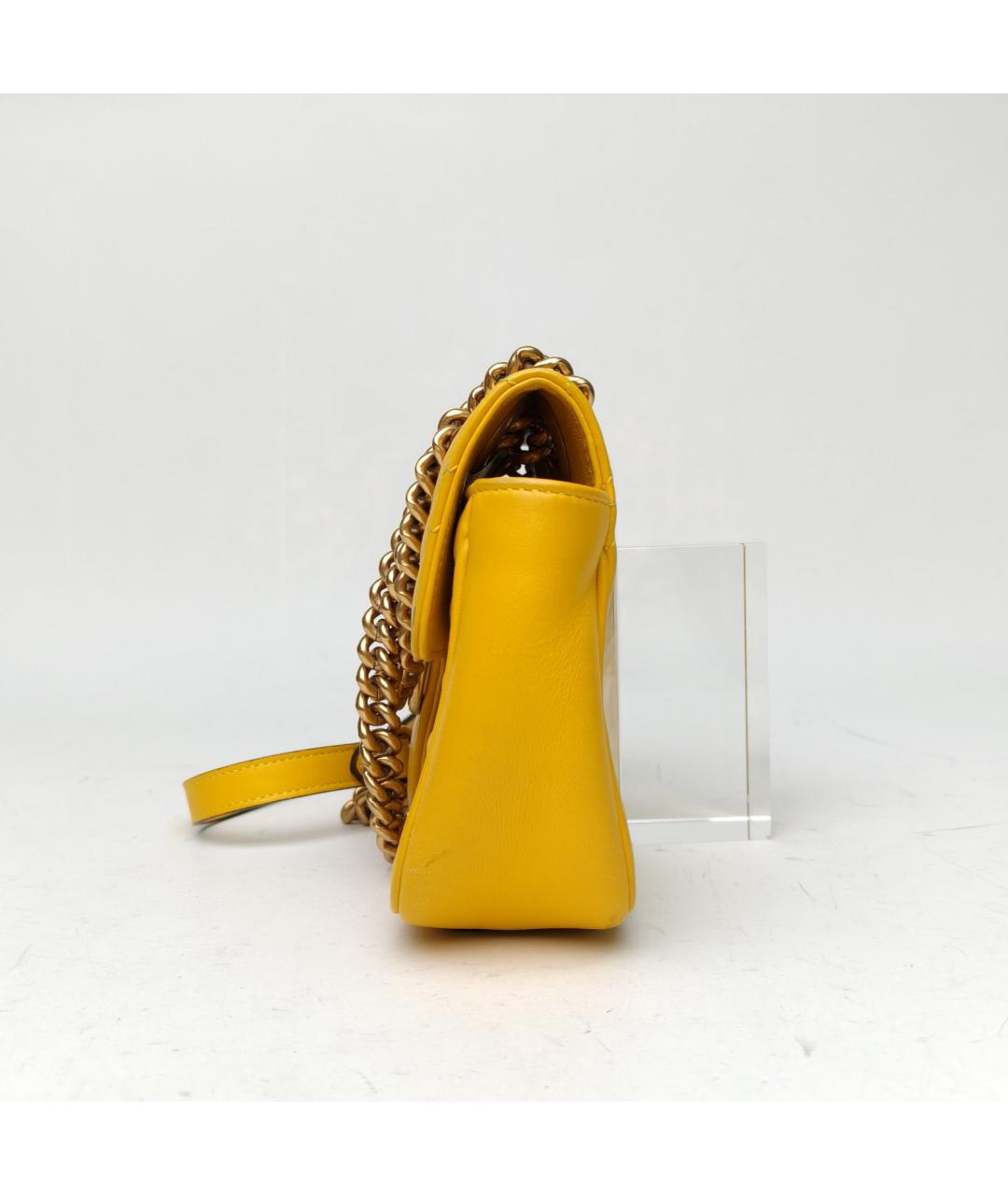 GUCCI Желтая кожаная сумка через плечо, фото 5