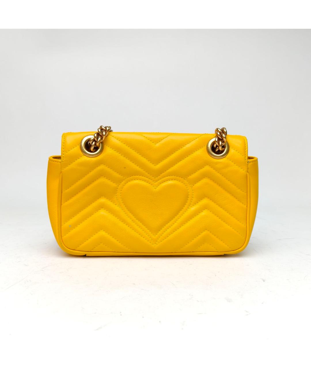 GUCCI Желтая кожаная сумка через плечо, фото 4