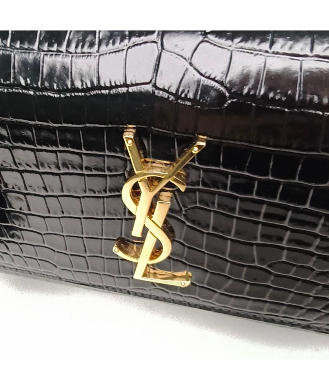 SAINT LAURENT Черная кожаная сумка через плечо, фото 4