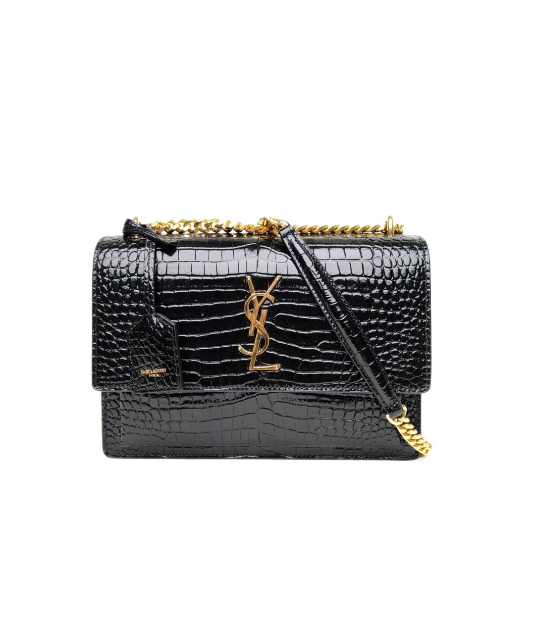 SAINT LAURENT Черная кожаная сумка через плечо, фото 10