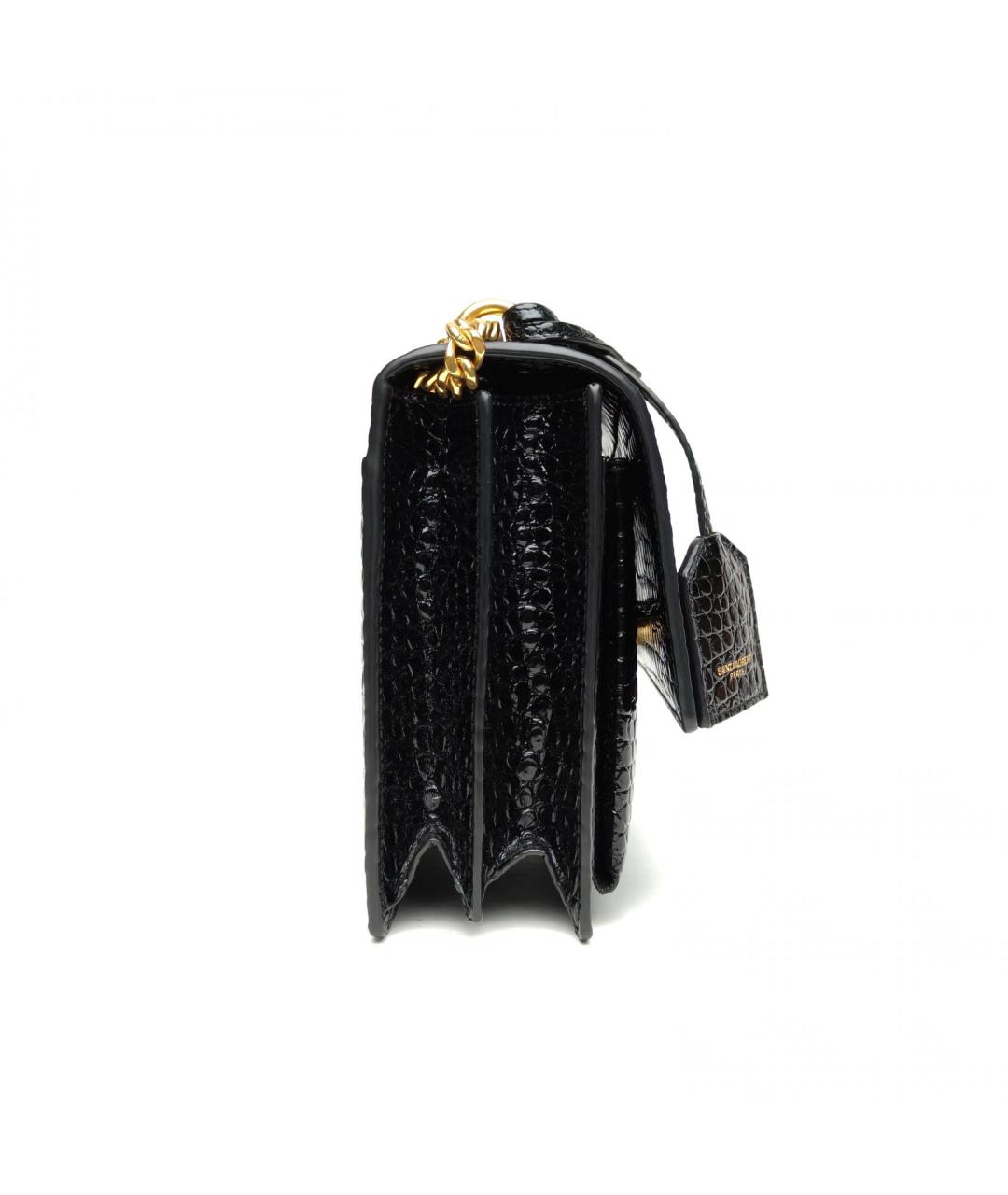 SAINT LAURENT Черная кожаная сумка через плечо, фото 8