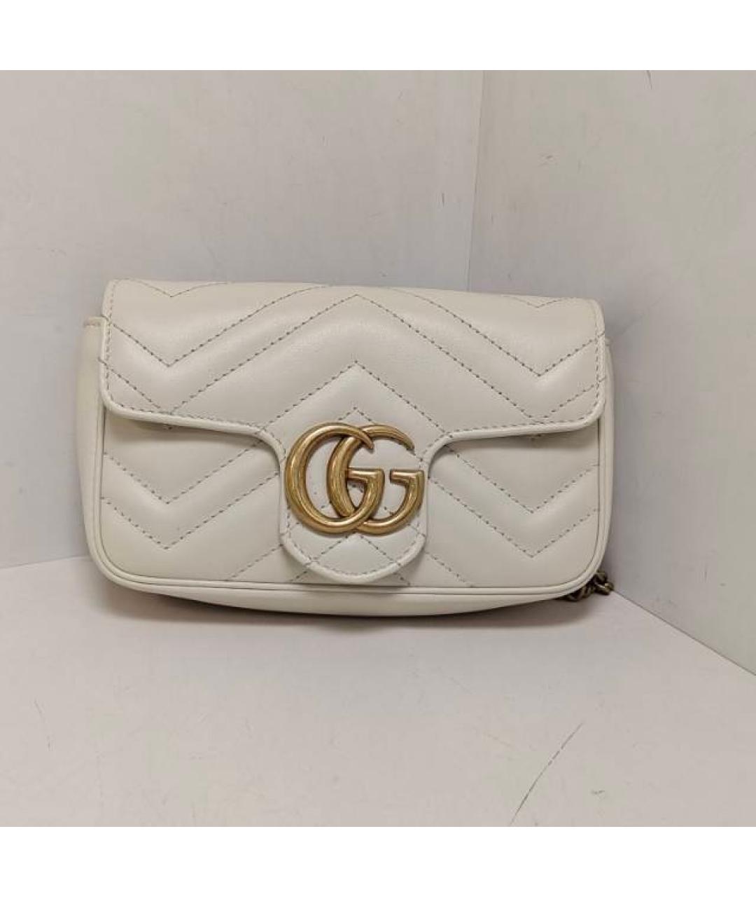 GUCCI Белая кожаная сумка через плечо, фото 9