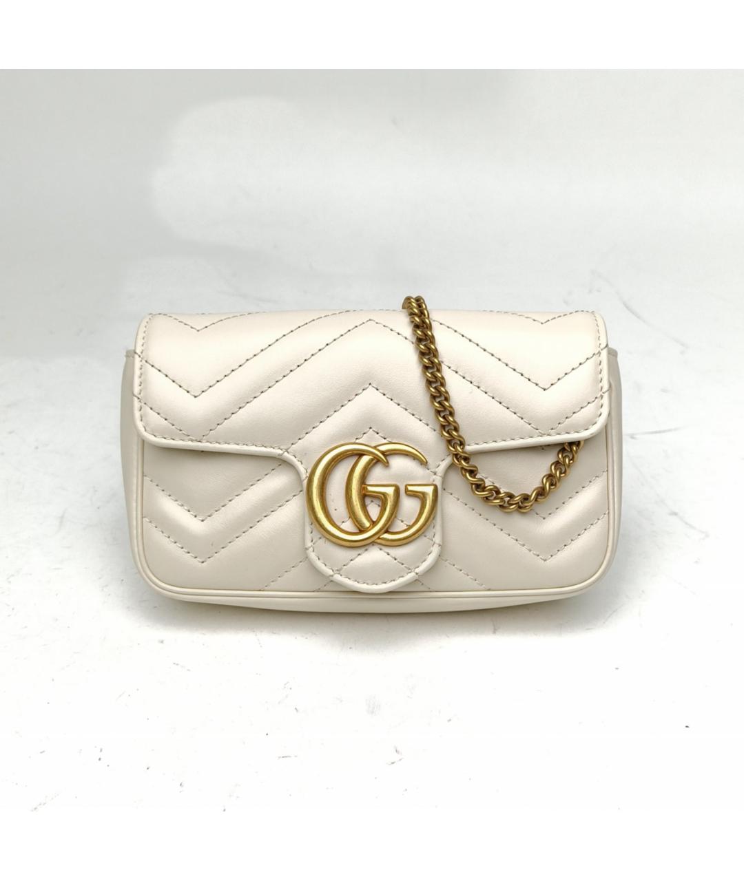 GUCCI Белая кожаная сумка через плечо, фото 4