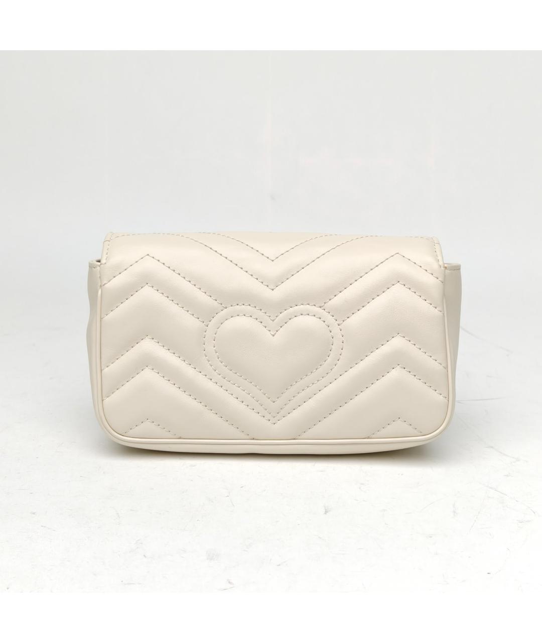 GUCCI Белая кожаная сумка через плечо, фото 6