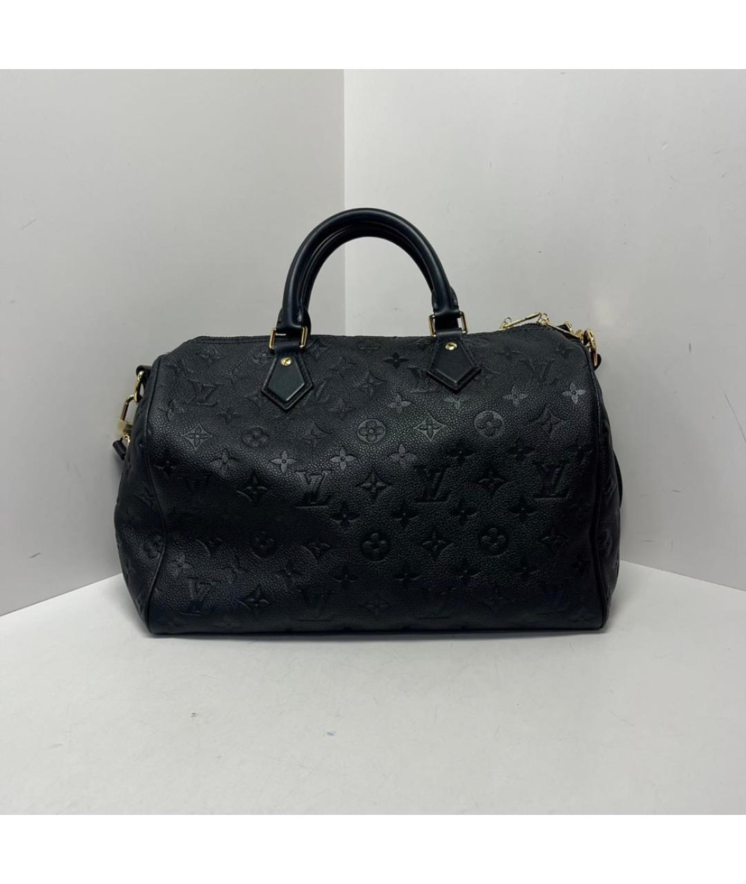 LOUIS VUITTON Черная кожаная сумка с короткими ручками, фото 9