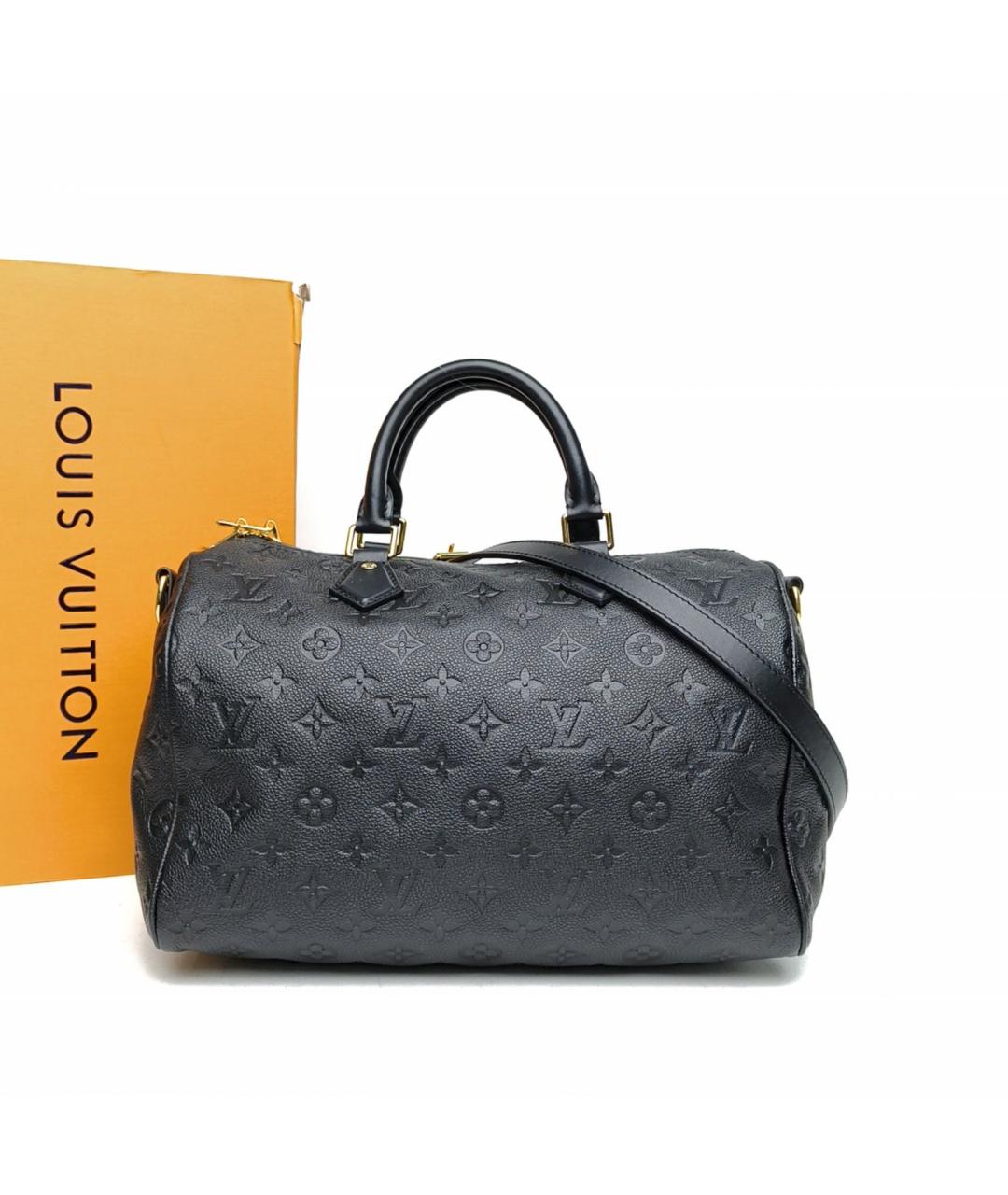 LOUIS VUITTON Черная кожаная сумка с короткими ручками, фото 8