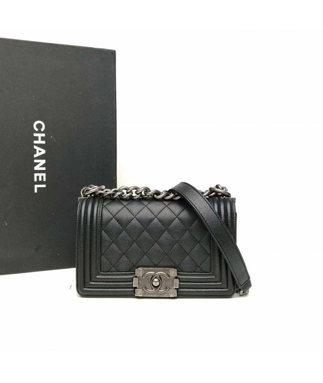 CHANEL Черная кожаная сумка через плечо, фото 9