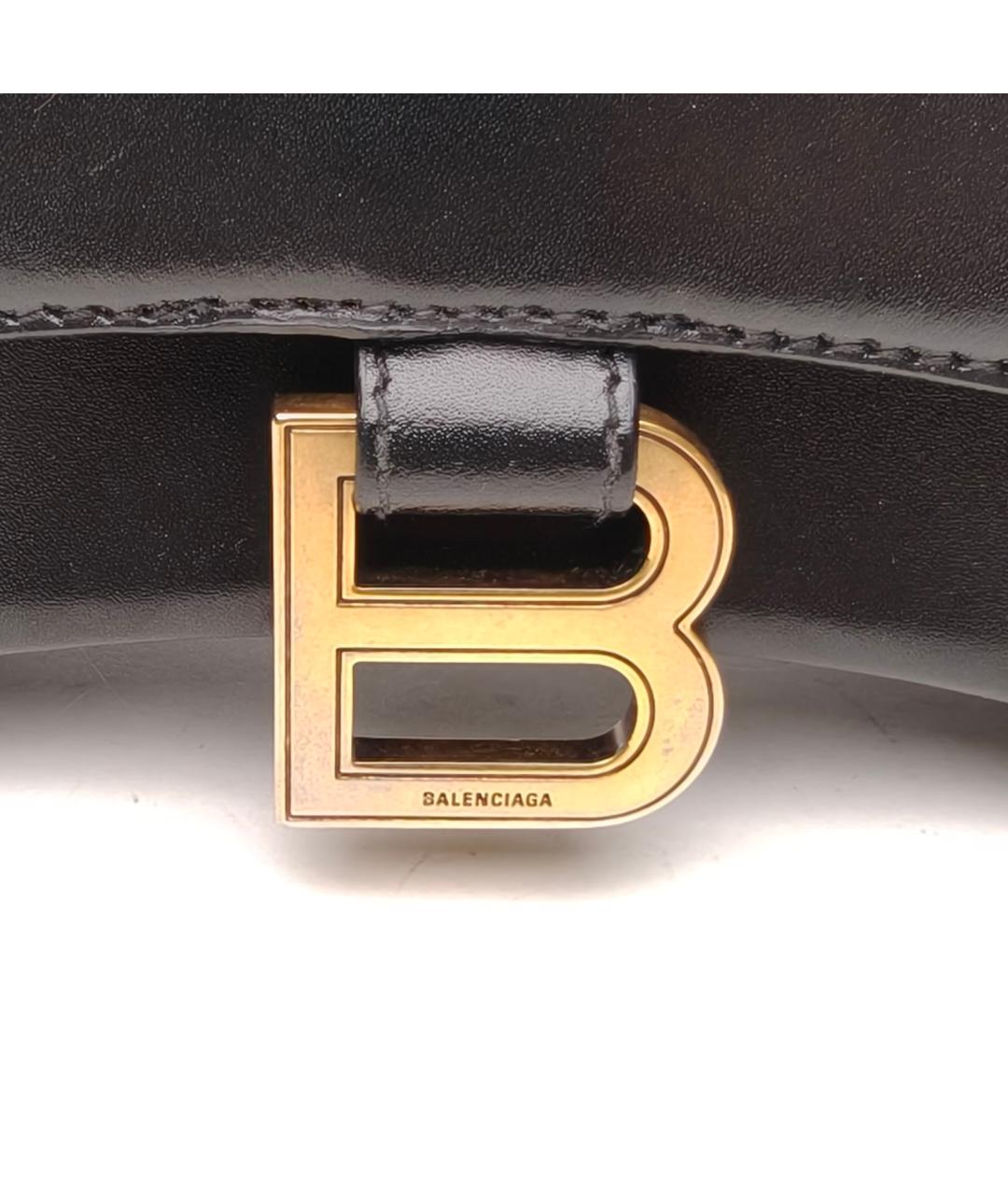 BALENCIAGA Черная кожаная сумка через плечо, фото 6