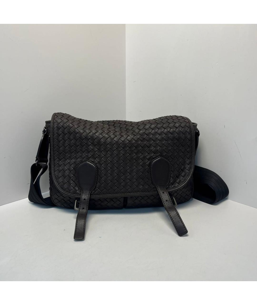BOTTEGA VENETA Коричневая кожаная сумка через плечо, фото 9