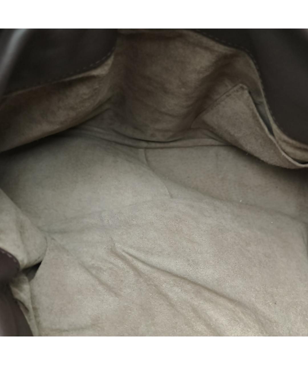 BOTTEGA VENETA Коричневая кожаная сумка через плечо, фото 7