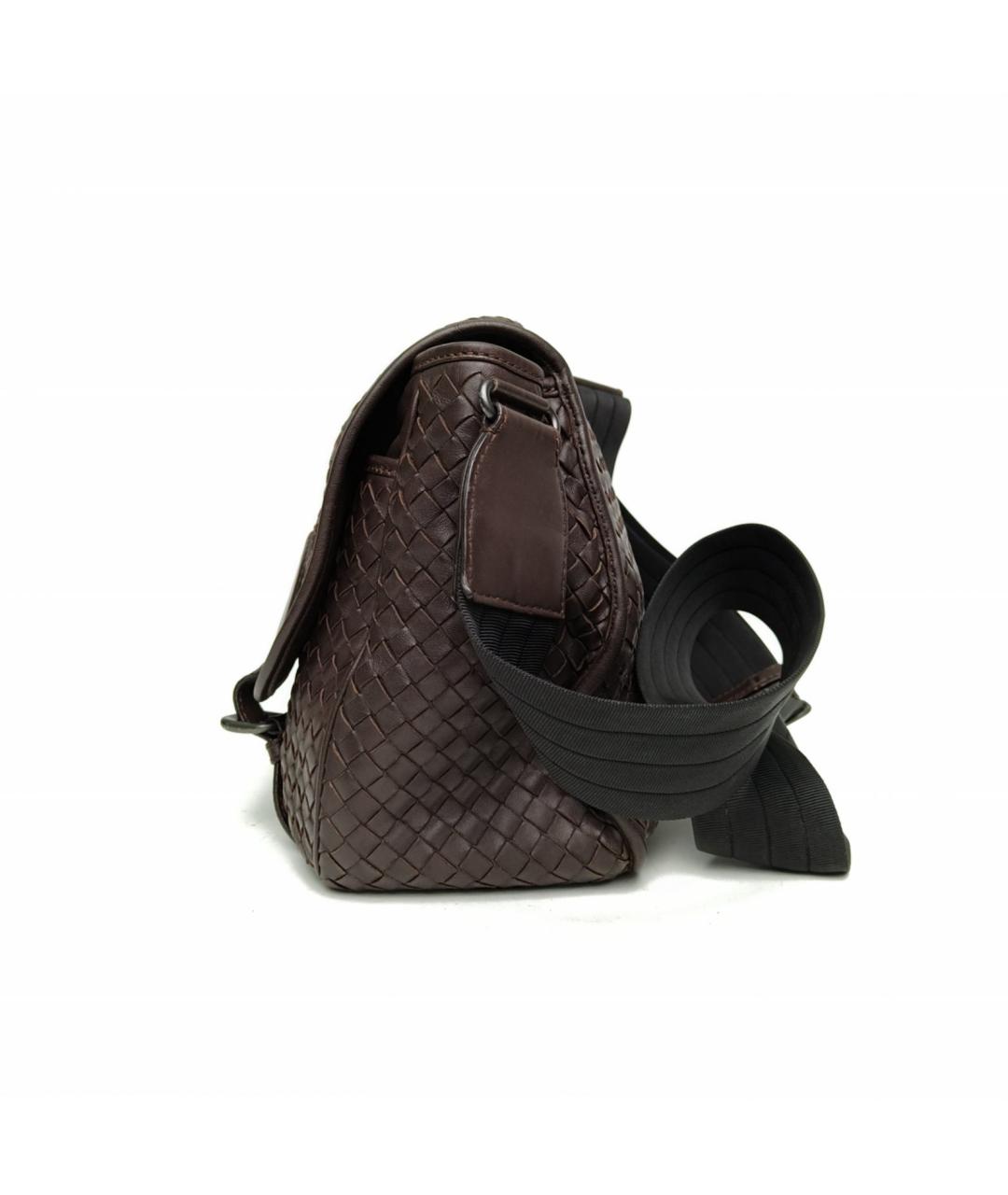 BOTTEGA VENETA Коричневая кожаная сумка через плечо, фото 3
