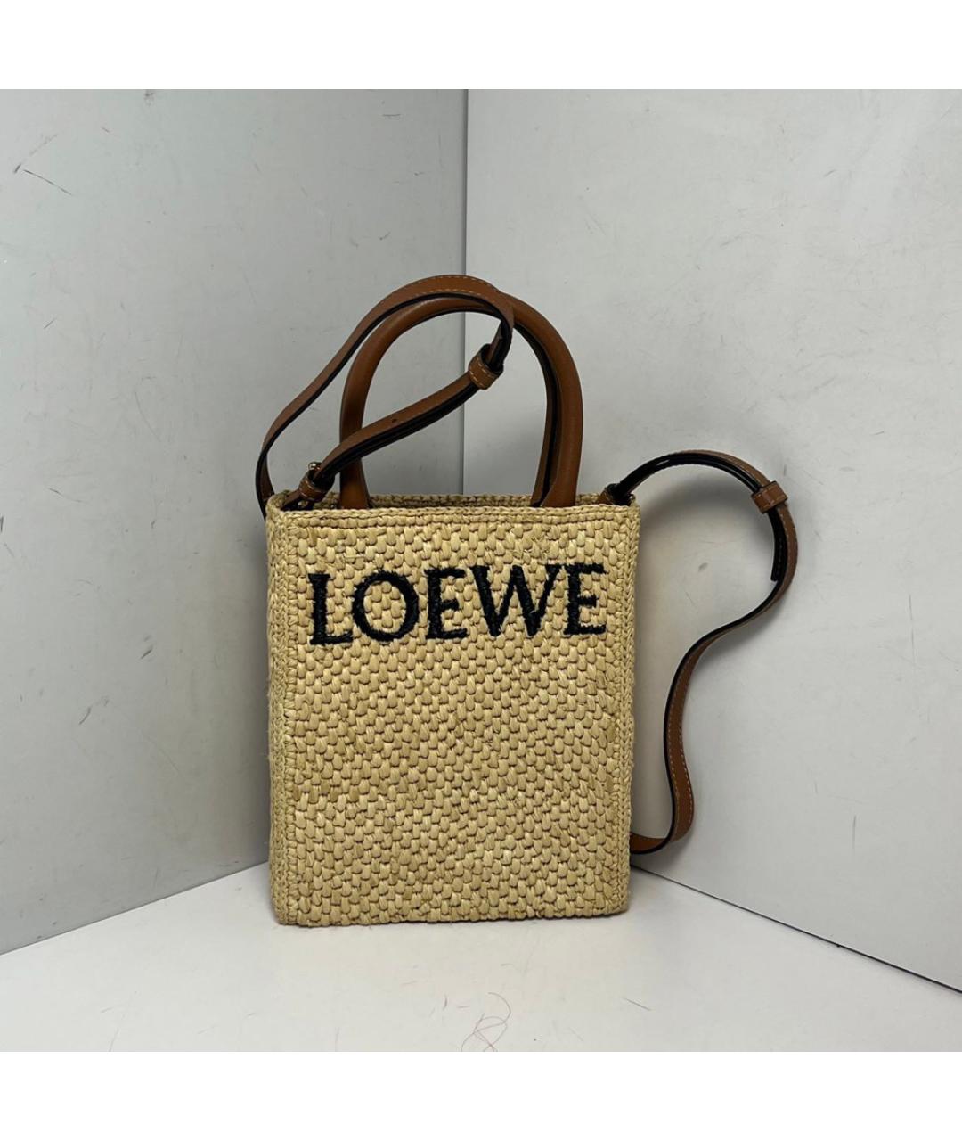 LOEWE Бежевая сумка тоут, фото 9