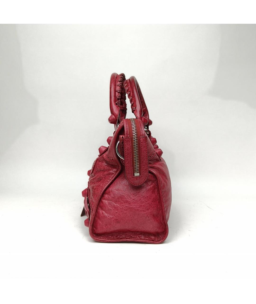 BALENCIAGA Красная кожаная сумка с короткими ручками, фото 3