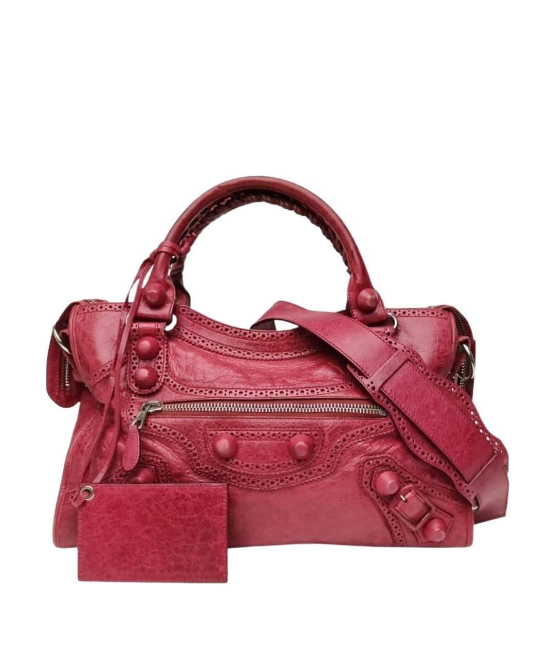BALENCIAGA Красная кожаная сумка с короткими ручками, фото 1