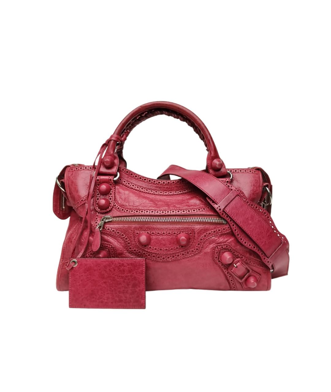 BALENCIAGA Красная кожаная сумка с короткими ручками, фото 10