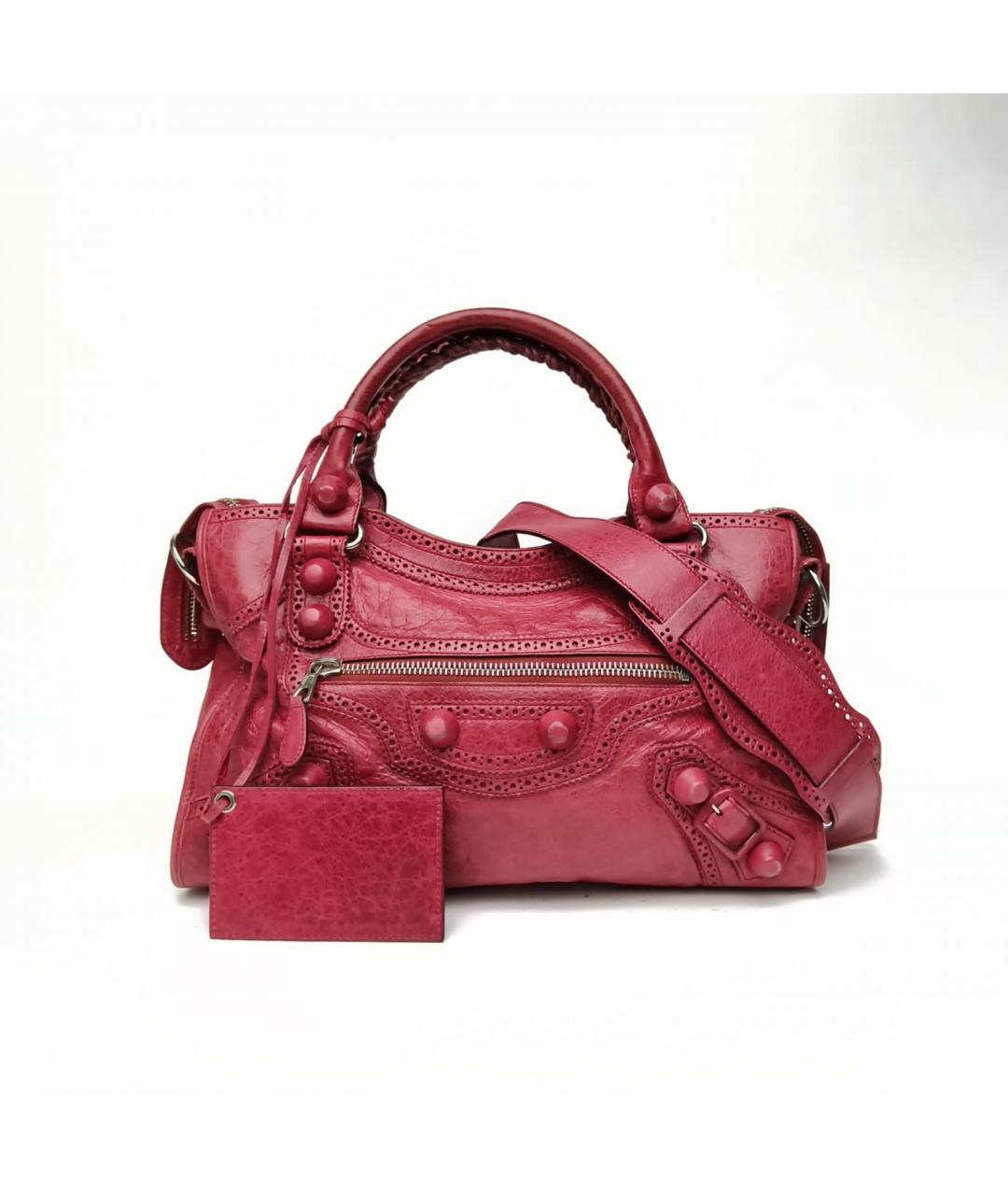 BALENCIAGA Красная кожаная сумка с короткими ручками, фото 2