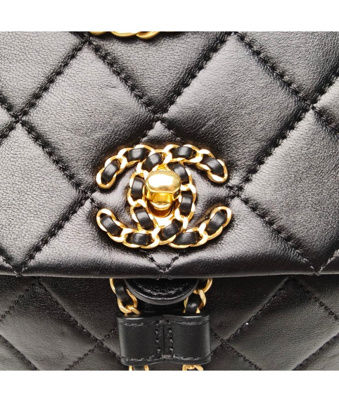 CHANEL Черный кожаный рюкзак, фото 8