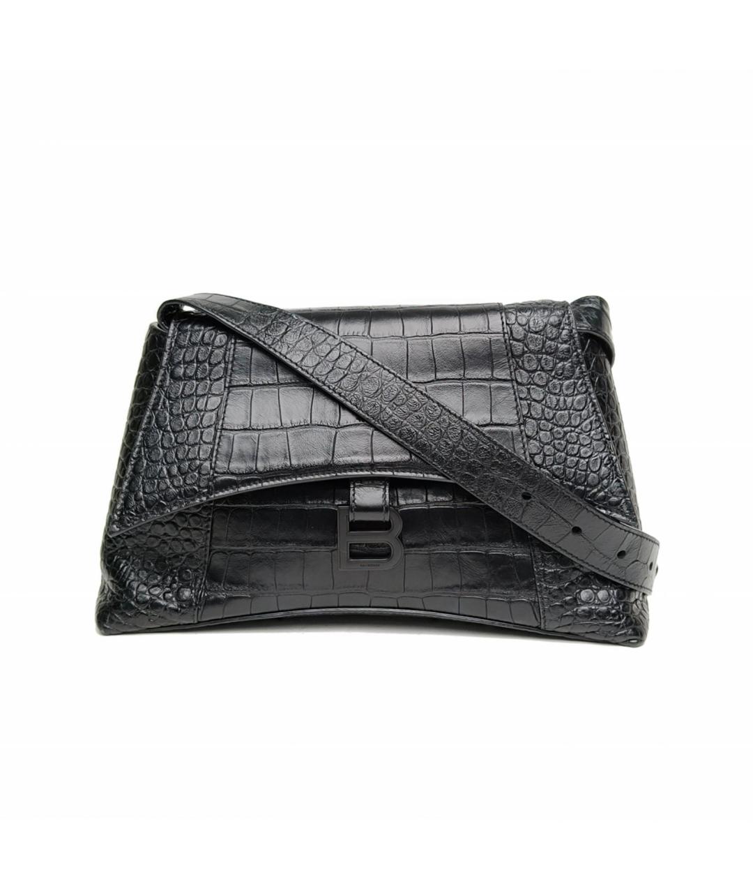 BALENCIAGA Черная кожаная сумка через плечо, фото 2