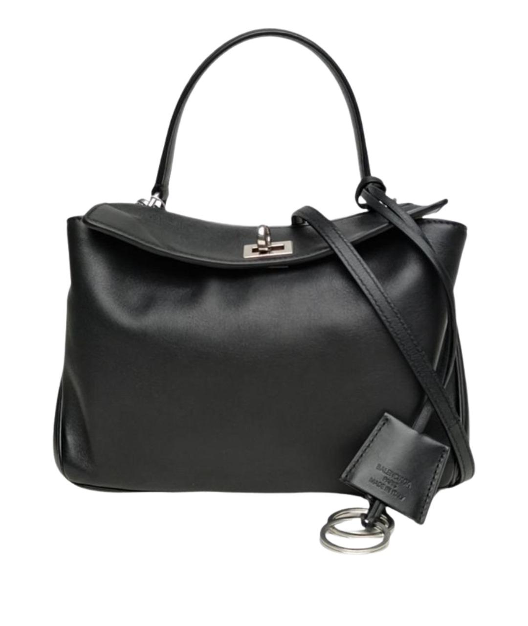 BALENCIAGA Черная кожаная сумка с короткими ручками, фото 1