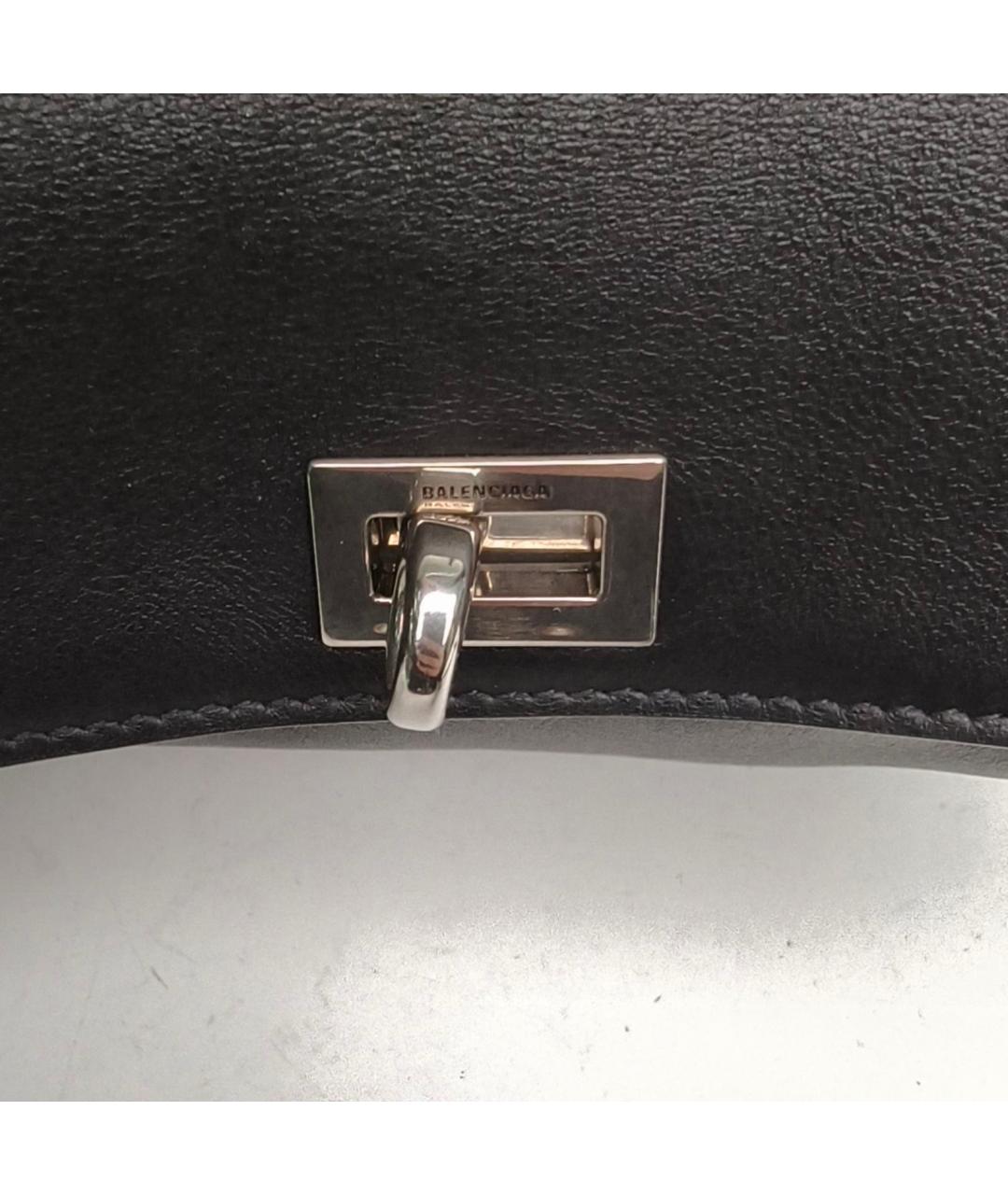 BALENCIAGA Черная кожаная сумка с короткими ручками, фото 2