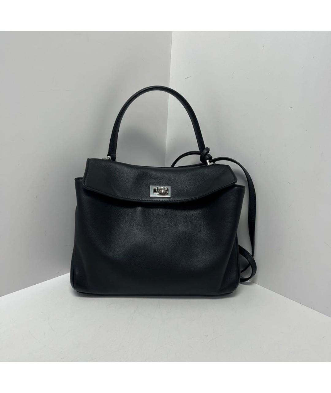 BALENCIAGA Черная кожаная сумка с короткими ручками, фото 9