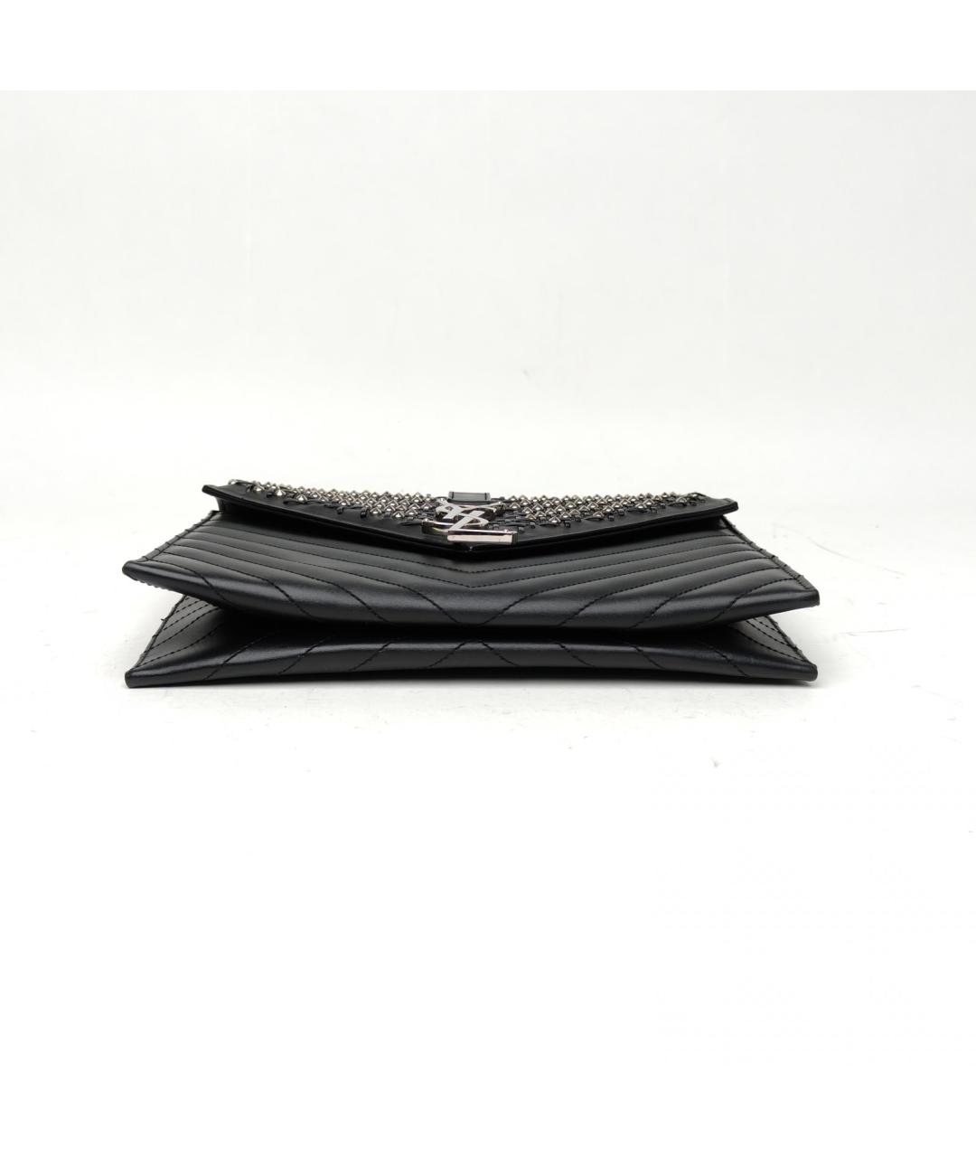 SAINT LAURENT Черная кожаная сумка через плечо, фото 6