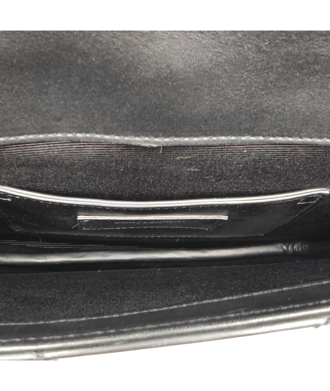 SAINT LAURENT Черная кожаная сумка через плечо, фото 7