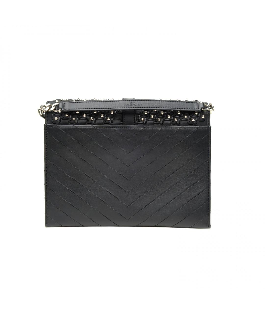 SAINT LAURENT Черная кожаная сумка через плечо, фото 4