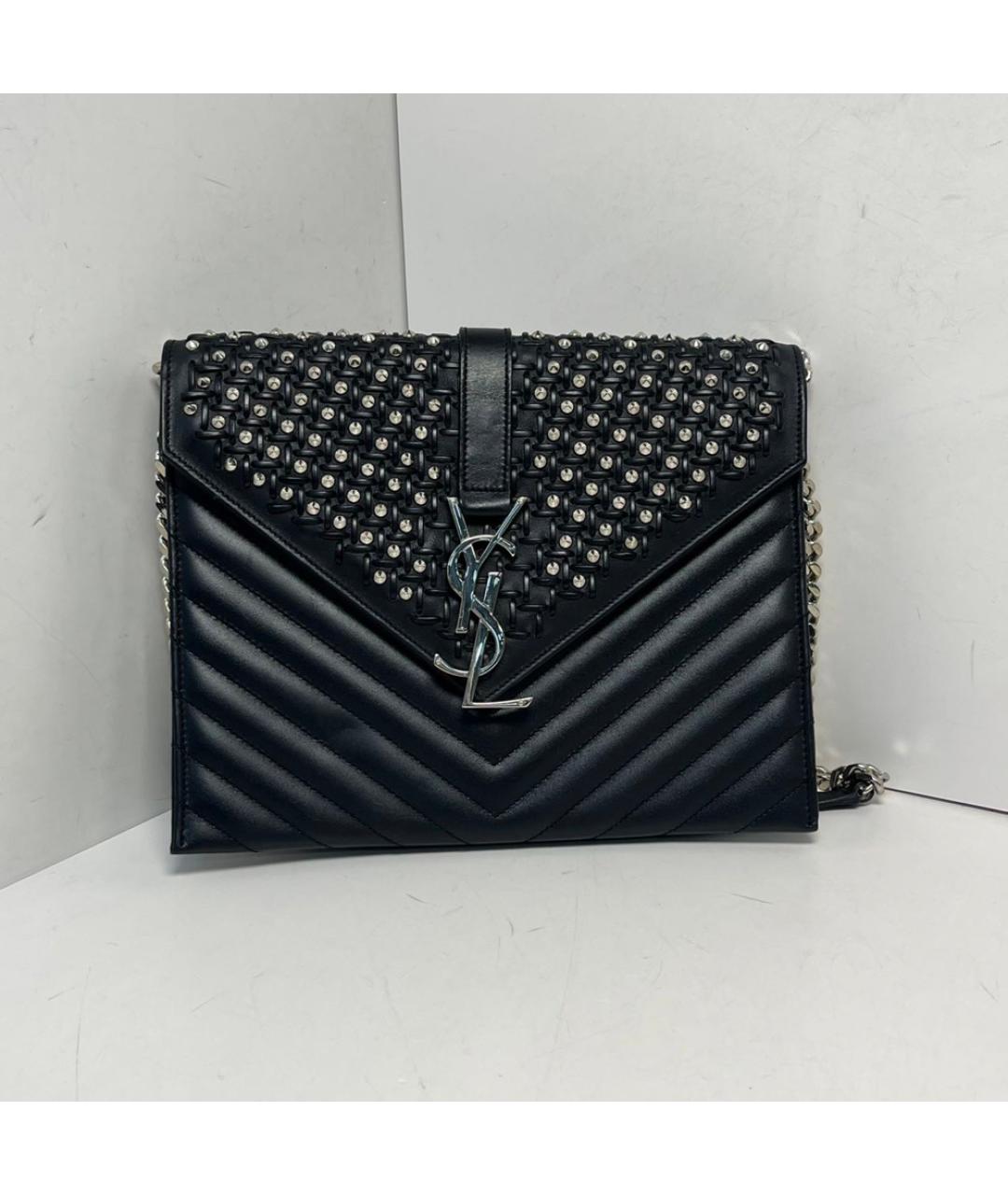 SAINT LAURENT Черная кожаная сумка через плечо, фото 9