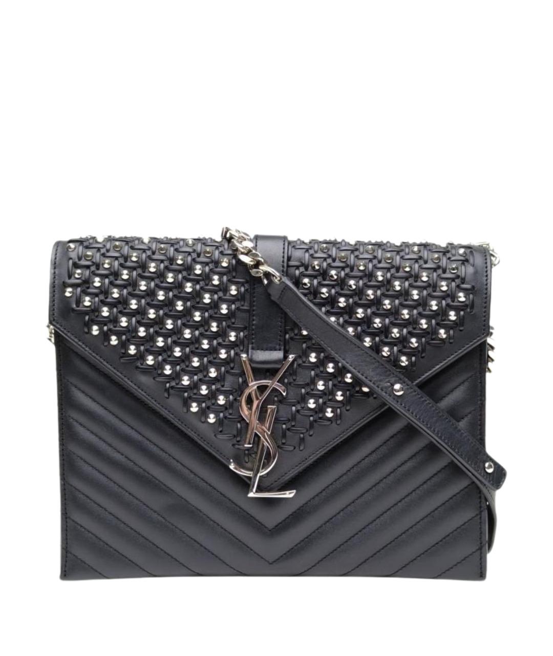 SAINT LAURENT Черная кожаная сумка через плечо, фото 1