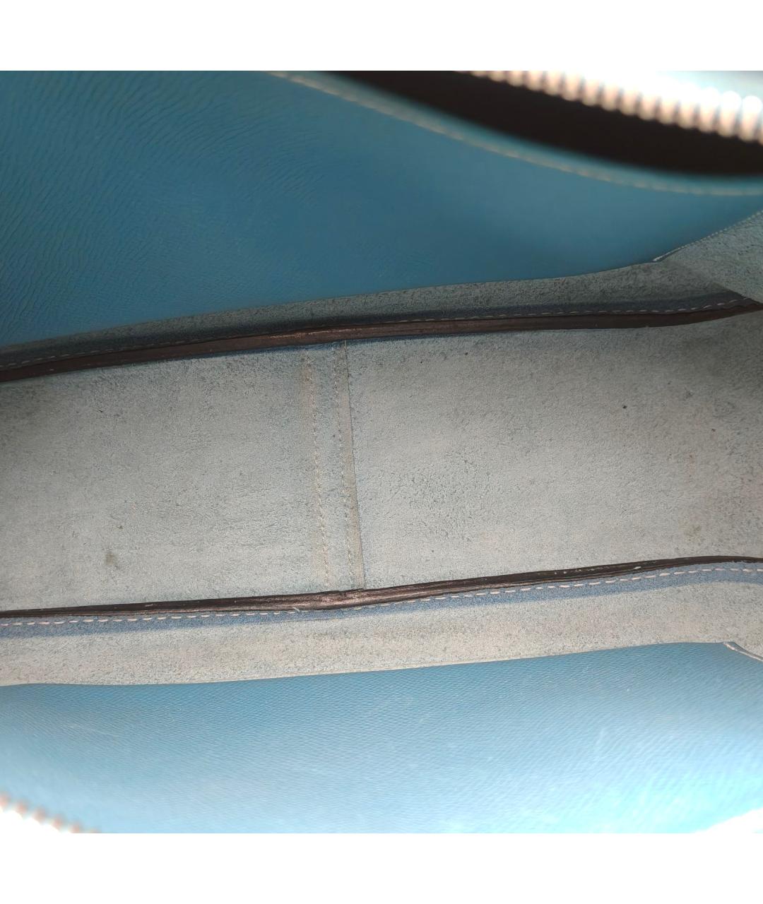 HERMES Голубая сумка с короткими ручками, фото 8