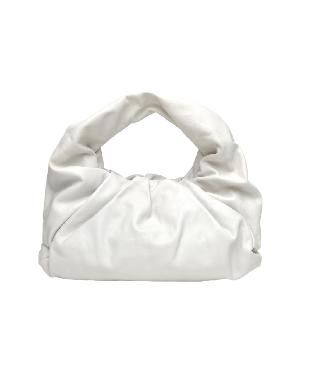 BOTTEGA VENETA Белая кожаная сумка с короткими ручками, фото 10