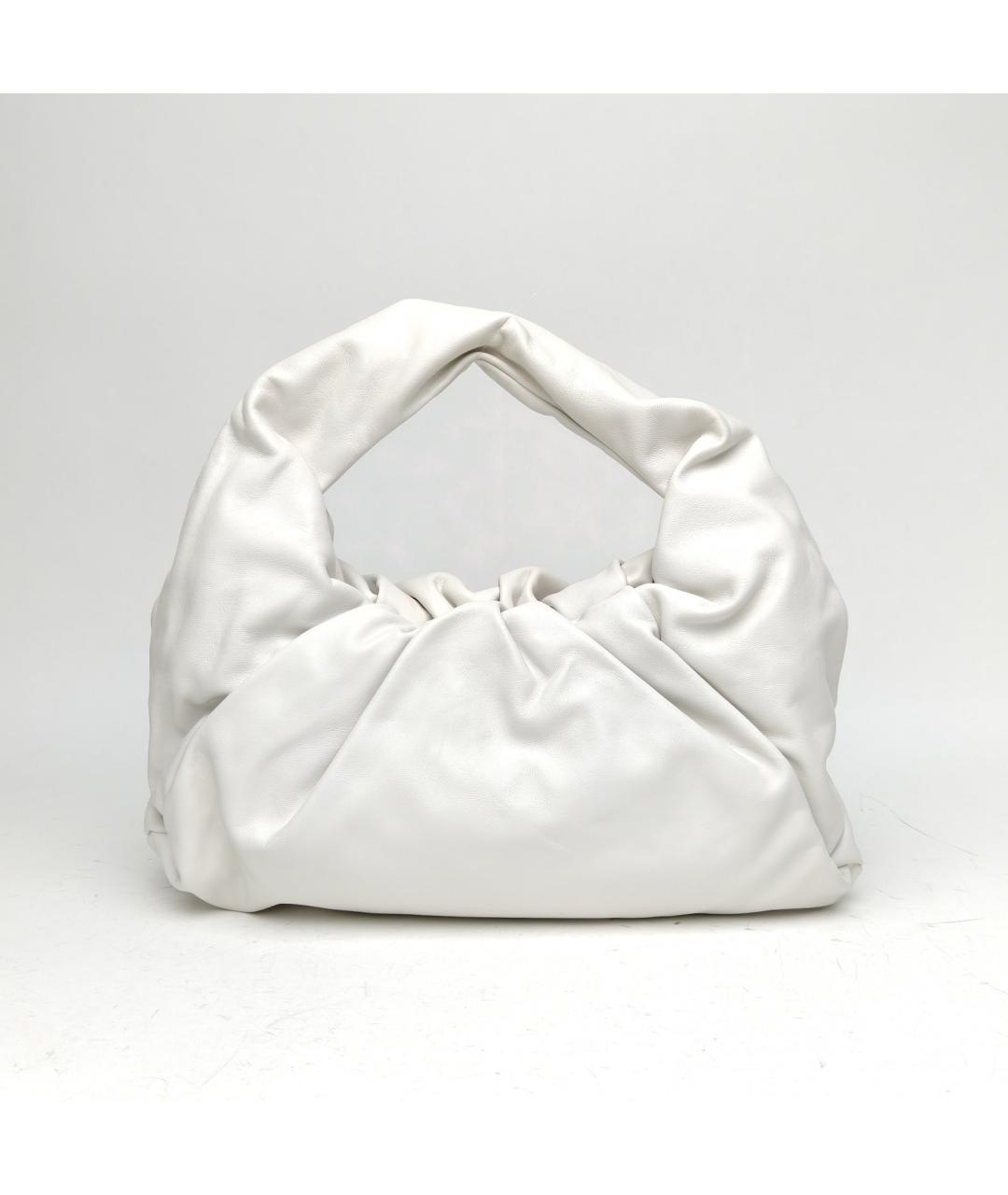 BOTTEGA VENETA Белая кожаная сумка с короткими ручками, фото 4