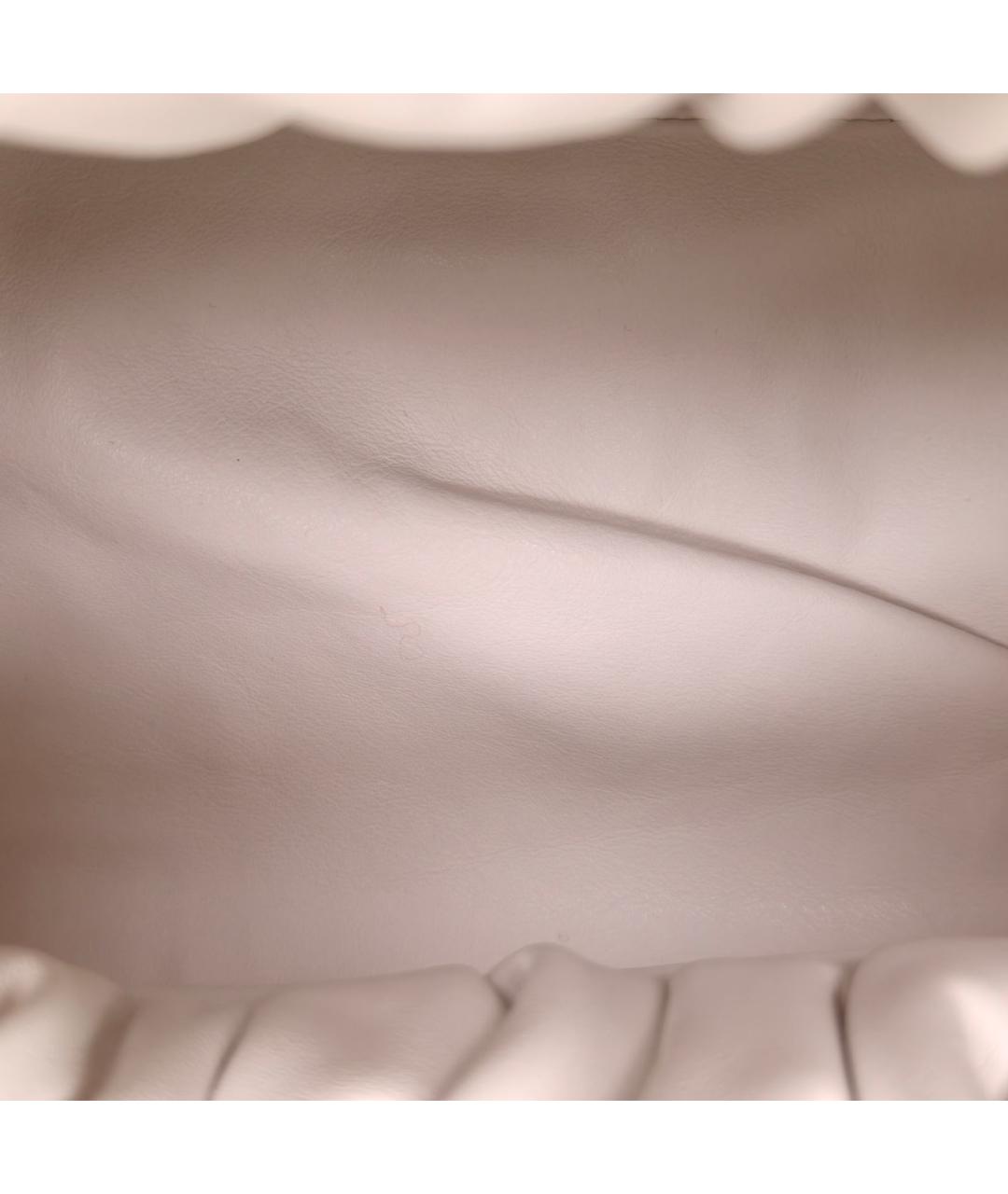 BOTTEGA VENETA Белая кожаная сумка с короткими ручками, фото 7