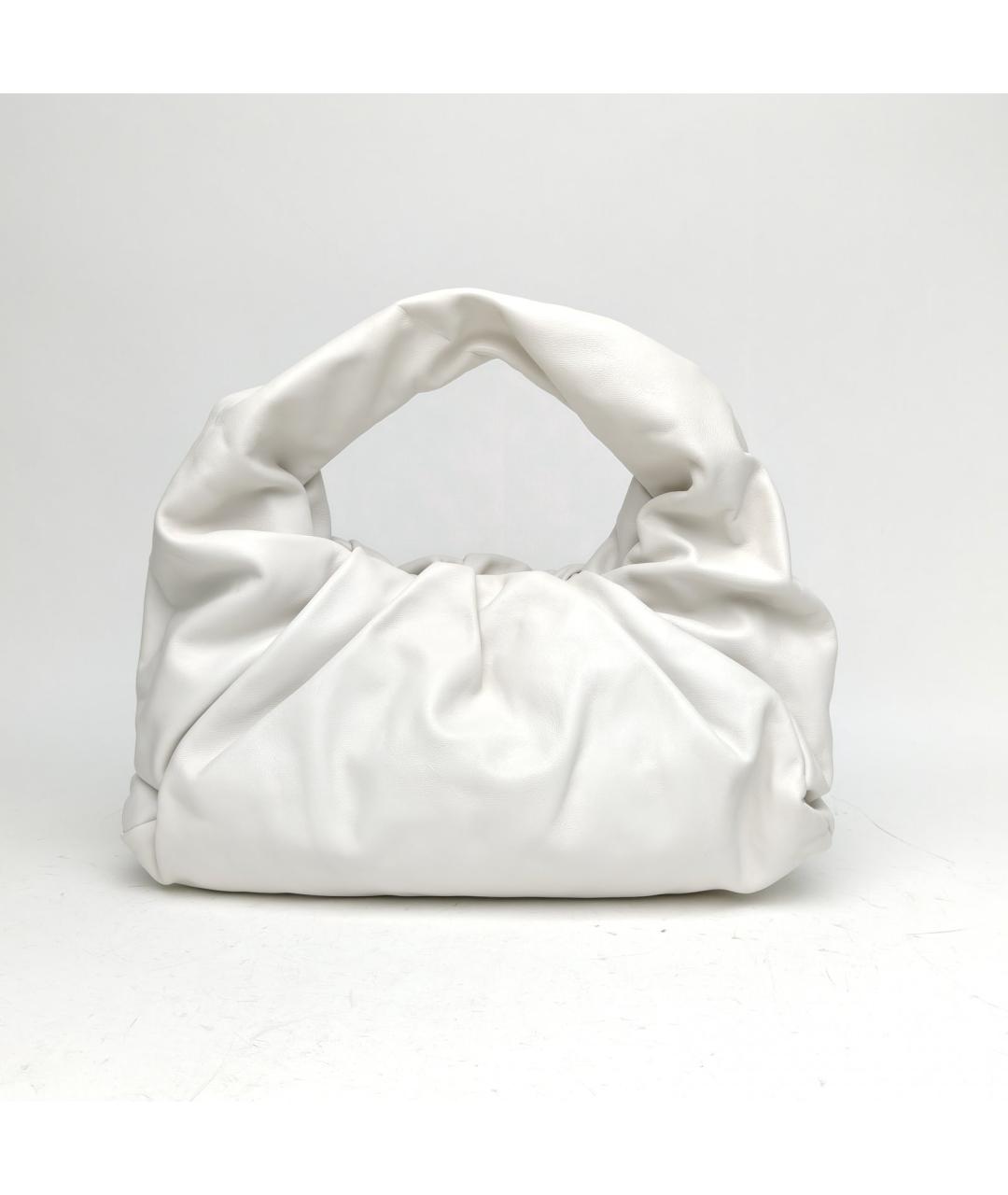 BOTTEGA VENETA Белая кожаная сумка с короткими ручками, фото 2