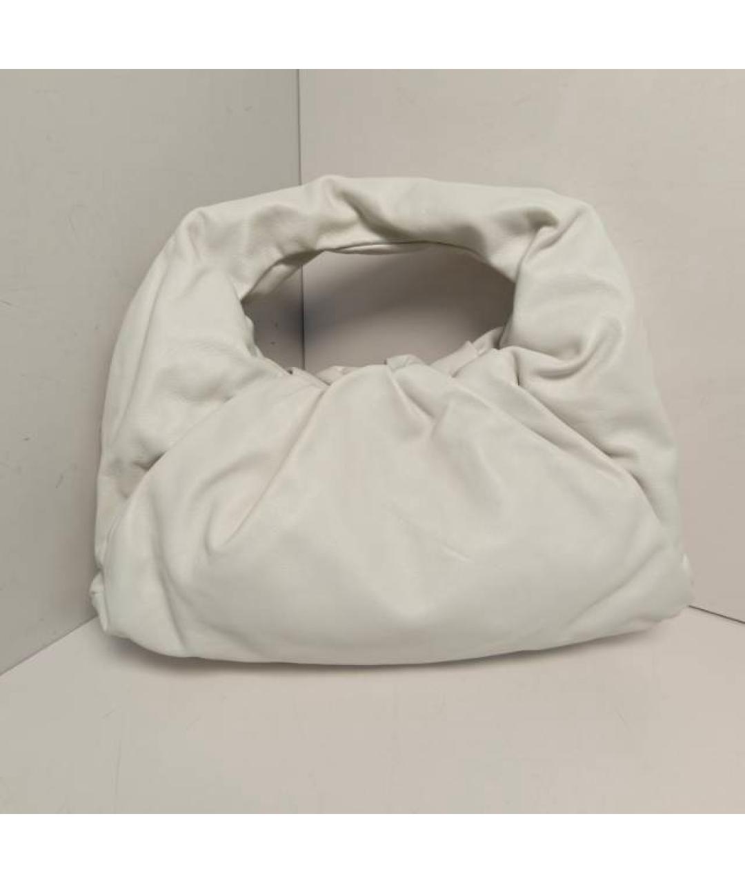 BOTTEGA VENETA Белая кожаная сумка с короткими ручками, фото 8
