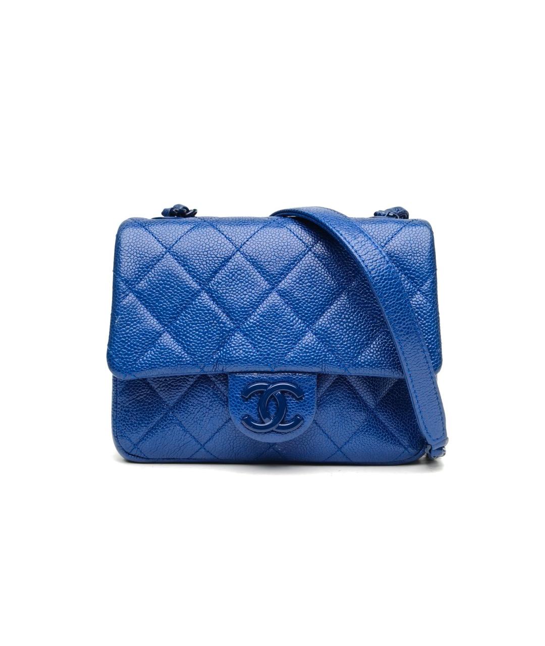 CHANEL Синяя кожаная сумка через плечо, фото 2
